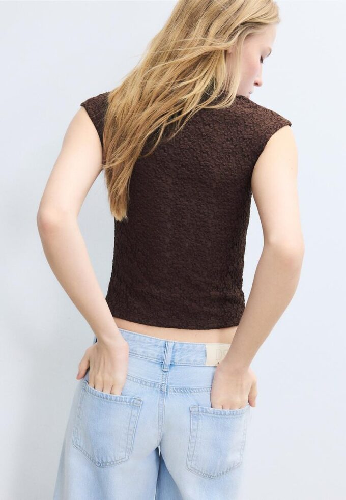 T-skjorte i Qipao-stil med blonder