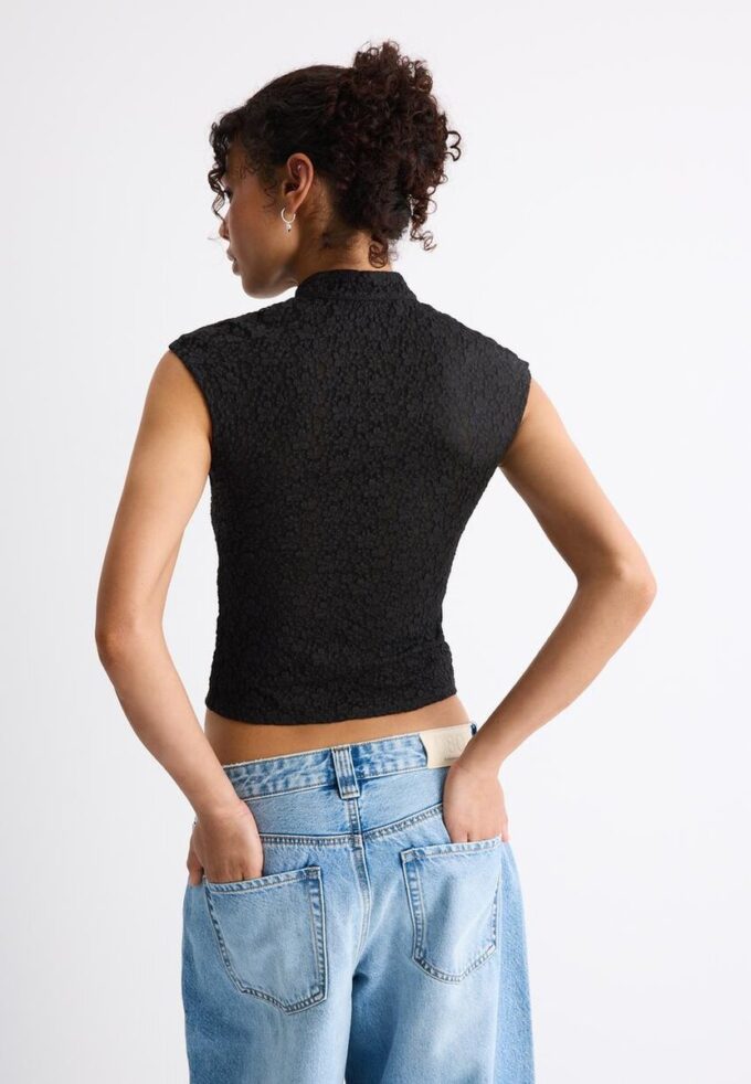 T-skjorte i Qipao-stil med blonder