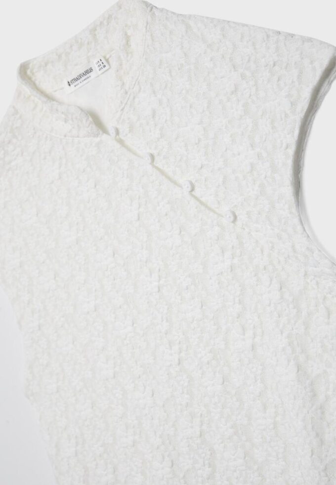 T-skjorte i Qipao-stil med blonder