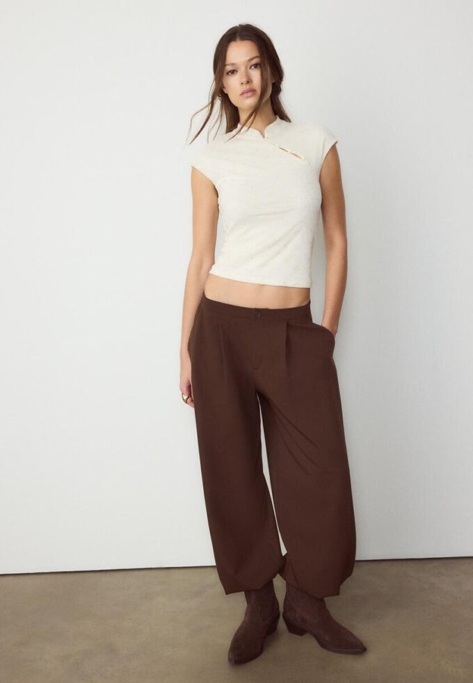 T-skjorte i Qipao-stil med flokk