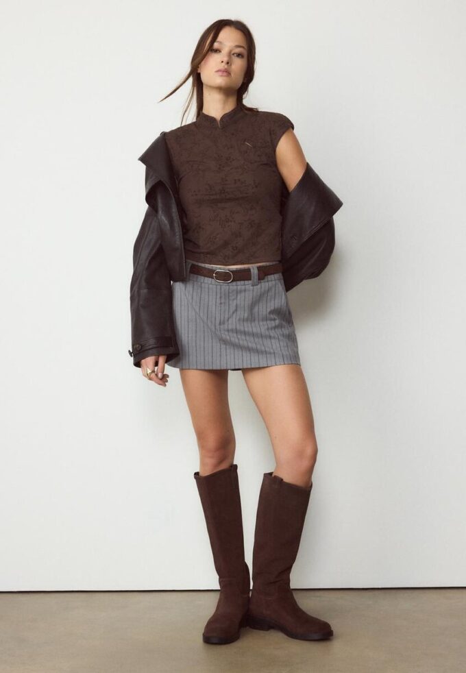 T-skjorte i Qipao-stil med flokk