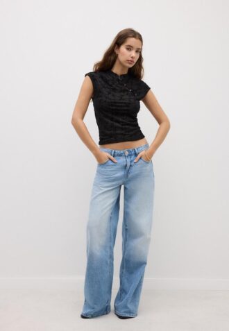 T-skjorte i Qipao-stil med flokk