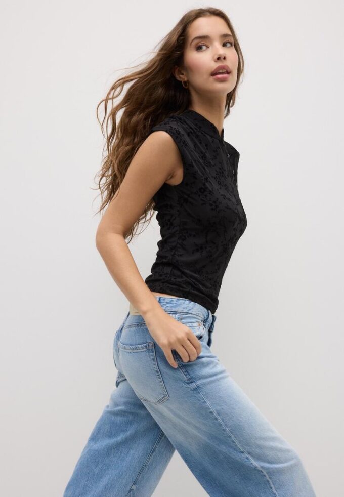 T-skjorte i Qipao-stil med flokk