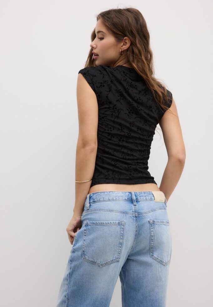 T-skjorte i Qipao-stil med flokk