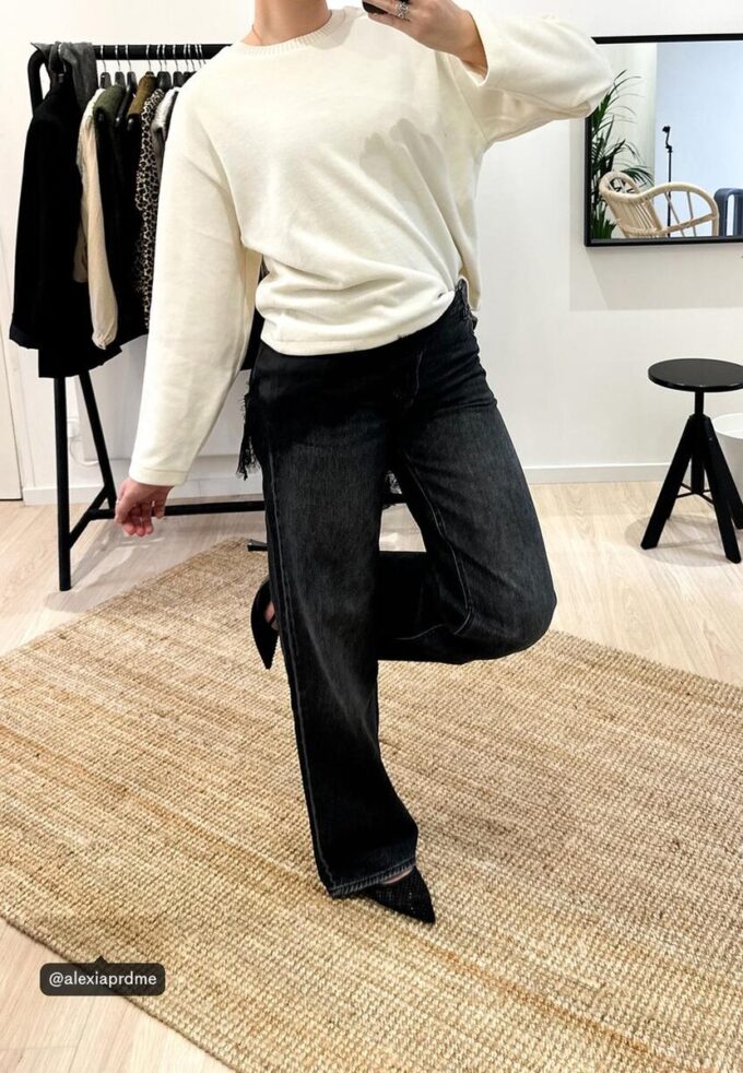 T-skjorte i to materialer