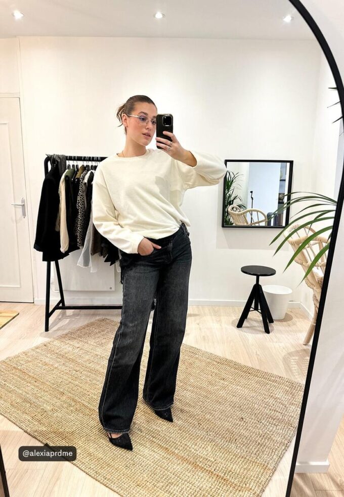 T-skjorte i to materialer