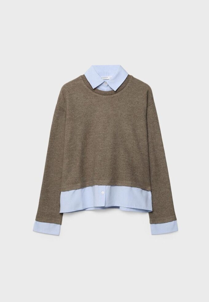 T-skjorte i to materialer