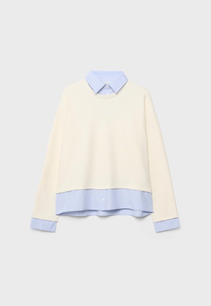 T-skjorte i to materialer