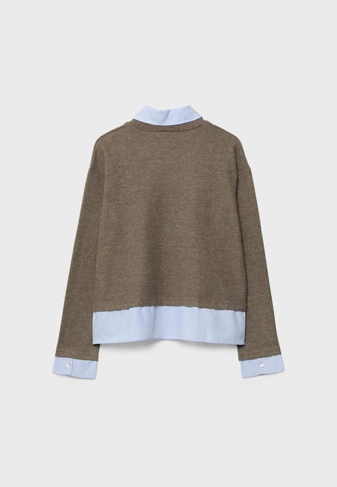 T-skjorte i to materialer