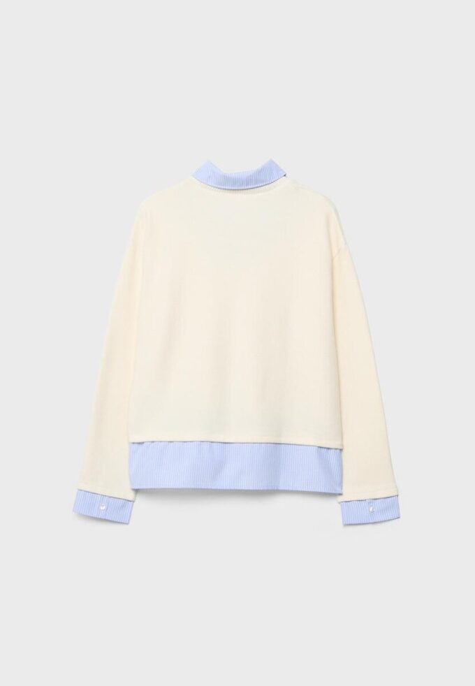 T-skjorte i to materialer