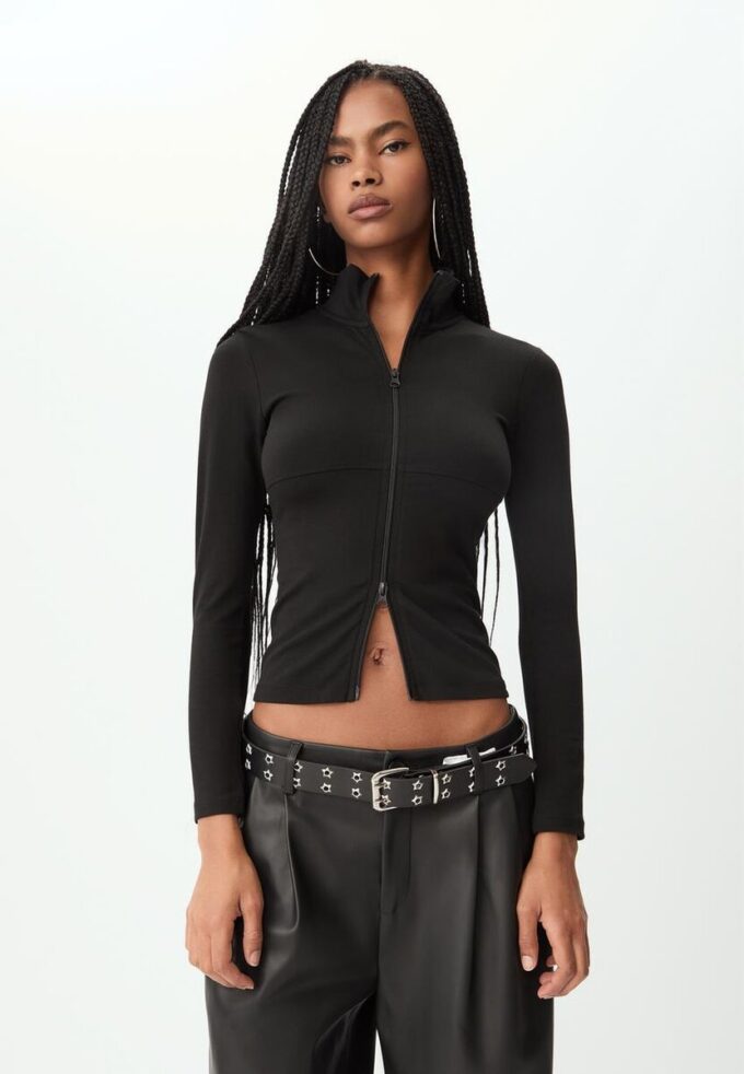 T-skjorte med dobbel glidelås