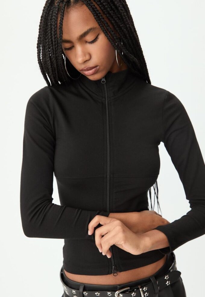 T-skjorte med dobbel glidelås