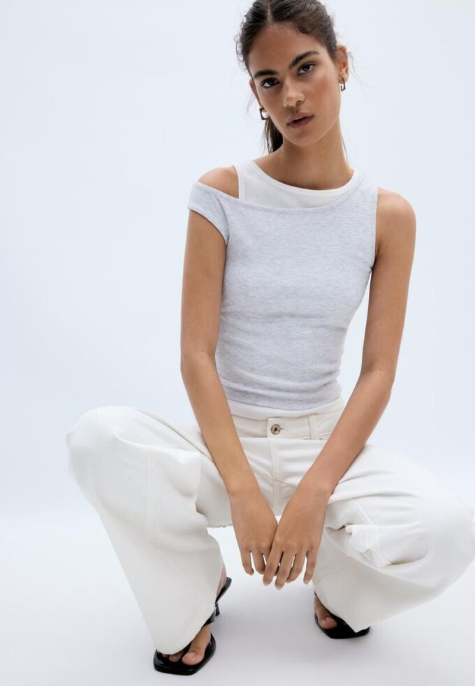 T-skjorte med dobbelt lag