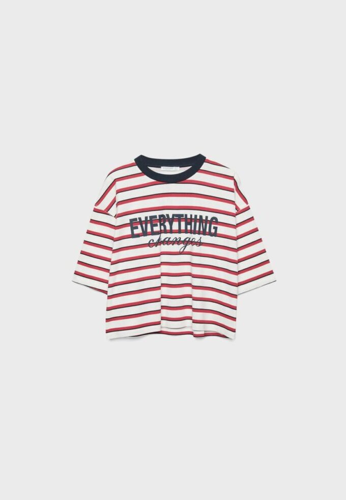 T-skjorte med kort erme og mønstret design