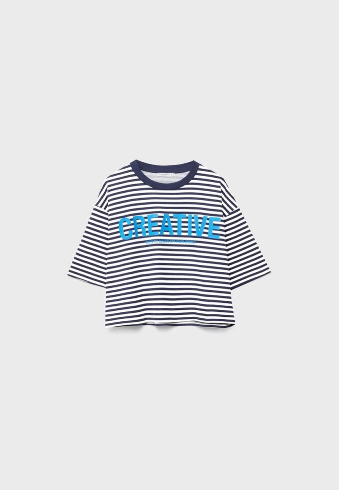 T-skjorte med kort erme og mønstret design