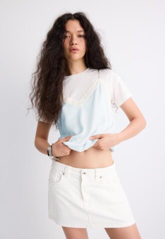 T-skjorte med to lag og camisole