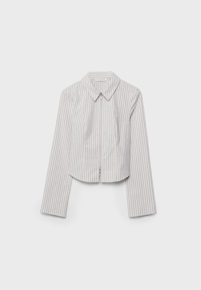 Tettsittende bengalin-skjorte med dobbel glidelås