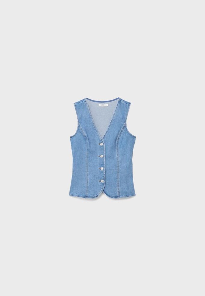 Tettsittende denimtopper