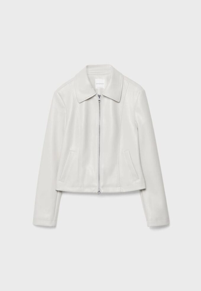 Tettsittende jakke i skinnimitasjon