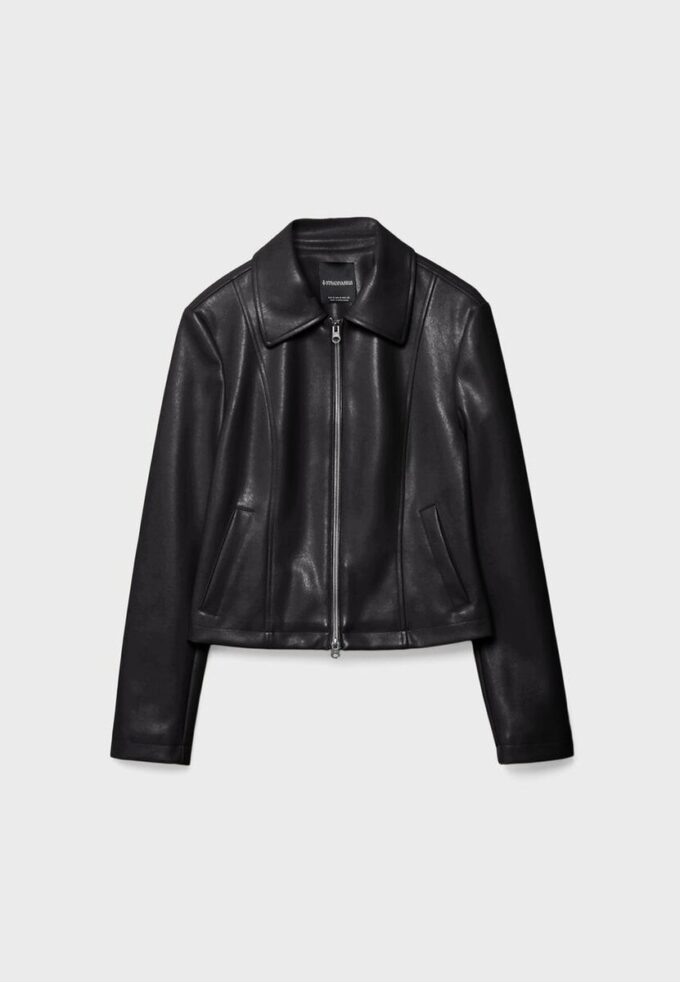 Tettsittende jakke i skinnimitasjon