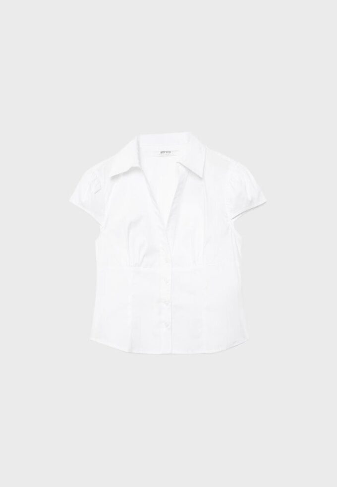Tettsittende skjorte med korte ermer