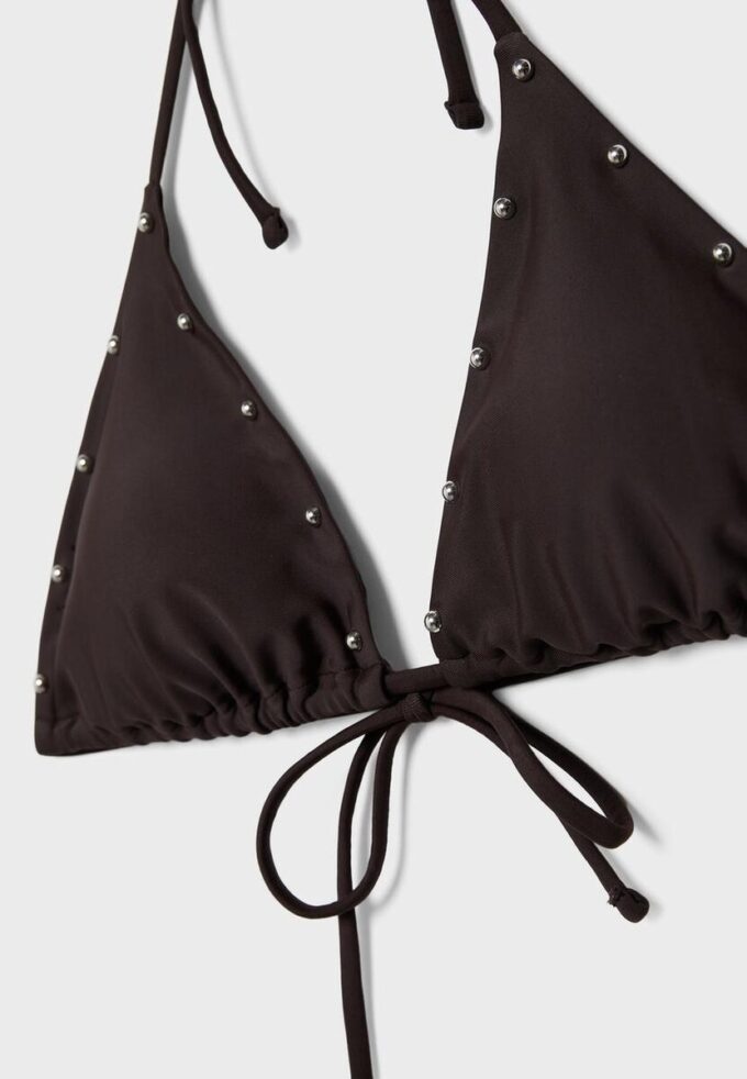 Triangel-bikinitopp med nitter