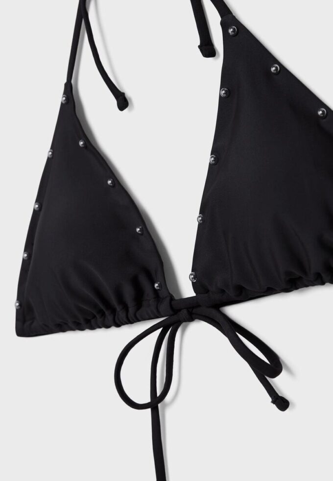 Triangel-bikinitopp med nitter