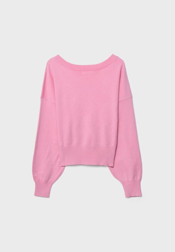 V-hals genser med flagermusermmer