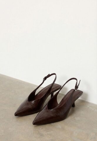 V-hals sko med høy hæl