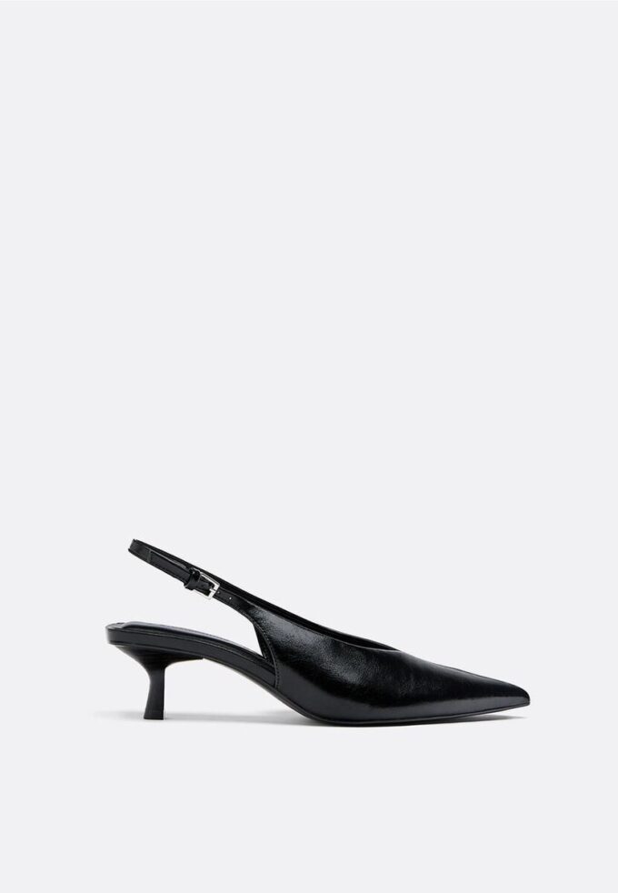 V-hals sko med høy hæl