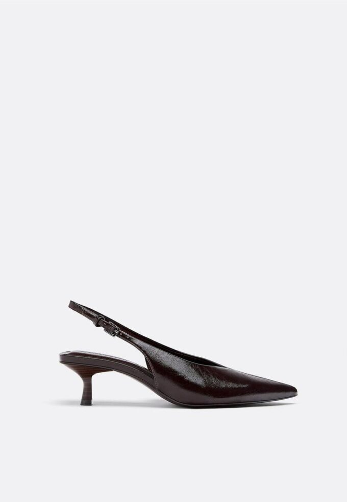 V-hals sko med høy hæl