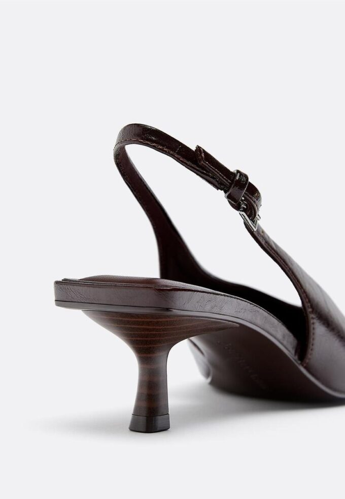 V-hals sko med høy hæl