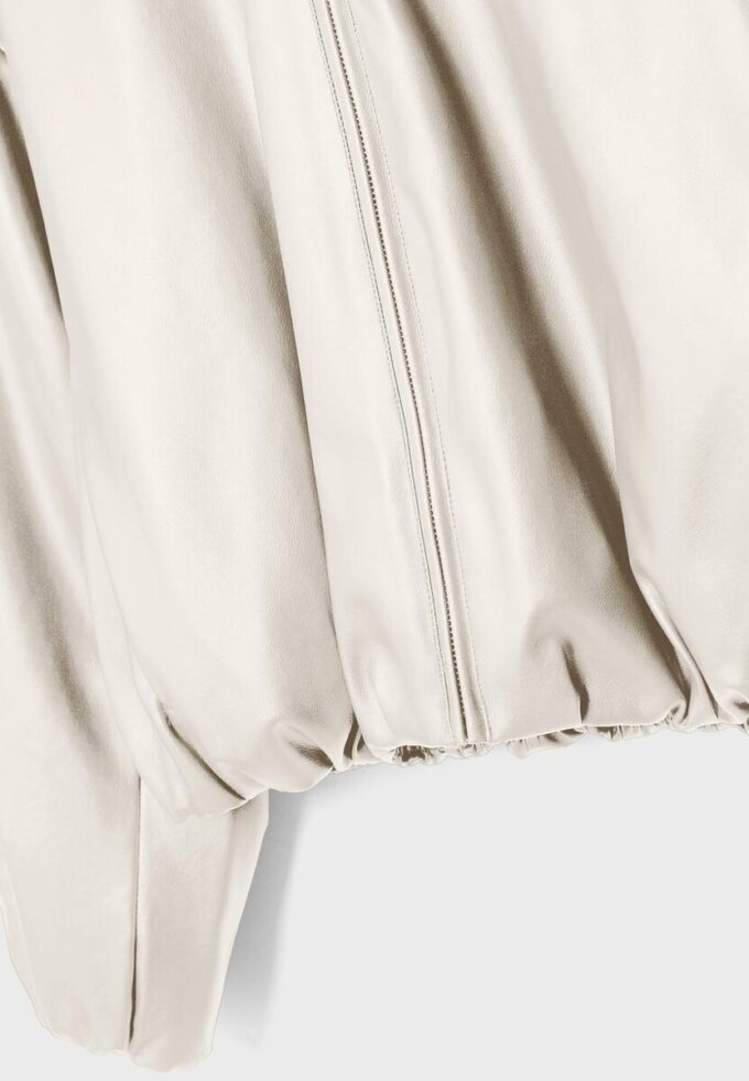 Vattert bomberjakke med skinnlook