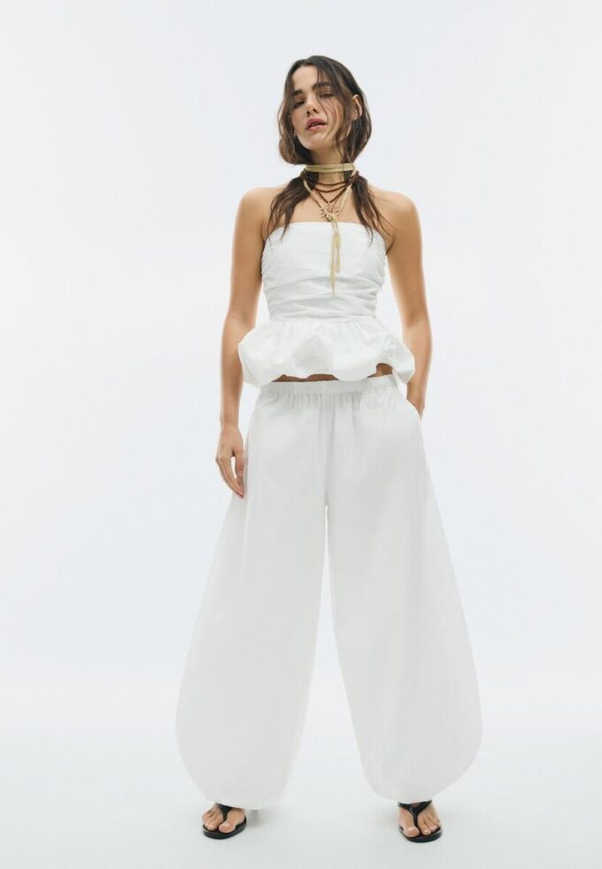 Volumbukser i poplin