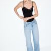 Wide Leg Loose Studded Jeans