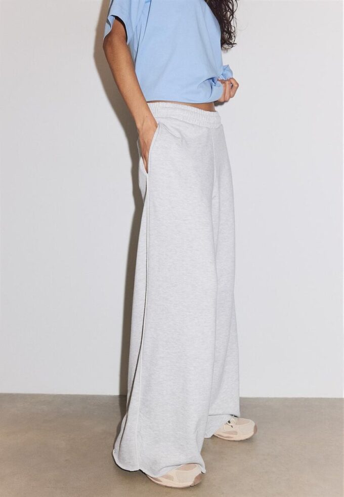 Wide Leg Plush Bukser med pyntedetaljer