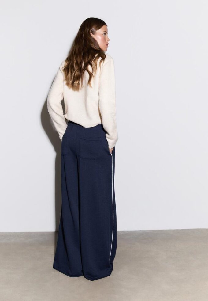 Wide Leg Plush Bukser med pyntedetaljer