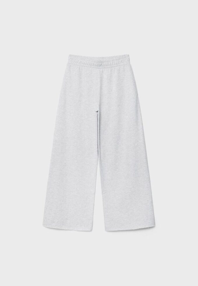 Wide Leg Plush Bukser med pyntedetaljer